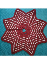 Load image into Gallery viewer, 39&quot; Dark Red Starburst Tree Skirt
