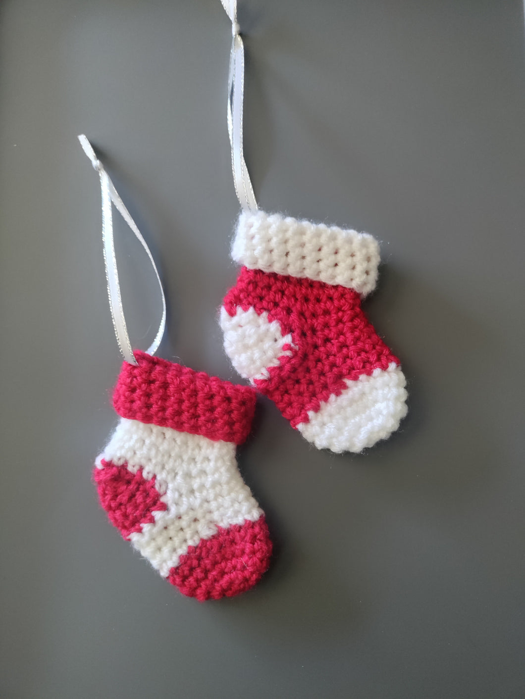 Handmade Ornaments- Mini Stockings Pair