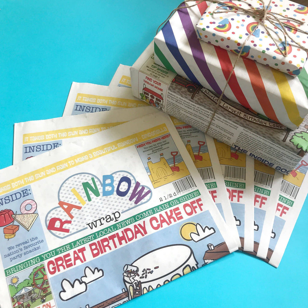 Rainbow Wrap Gift Wrap Newspaper