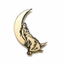 Load image into Gallery viewer, Paper Moon Magnet, Celestial Gift Laser Cut Wood
