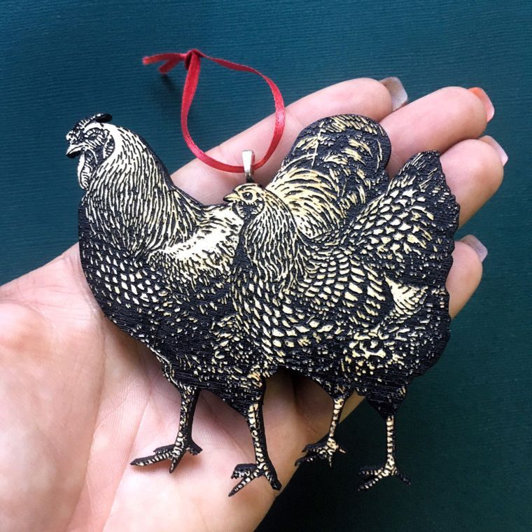 Chicken Magnet, Laser Cut Farmhouse