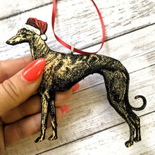 Load image into Gallery viewer, Greyhound Christmas Ornament, Dog Ornaments, Greyhound Memorial, Pet Memorial Gift, Pet Loss, Hand Painted Animal Rescue
