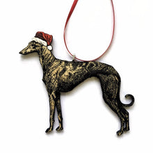 Load image into Gallery viewer, Greyhound Christmas Ornament, Dog Ornaments, Greyhound Memorial, Pet Memorial Gift, Pet Loss, Hand Painted Animal Rescue
