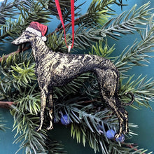 Load image into Gallery viewer, Greyhound Christmas Ornament, Dog Ornaments, Greyhound Memorial, Pet Memorial Gift, Pet Loss, Hand Painted Animal Rescue
