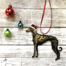 Load image into Gallery viewer, Greyhound Christmas Ornament, Dog Ornaments, Greyhound Memorial, Pet Memorial Gift, Pet Loss, Hand Painted Animal Rescue
