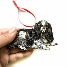 Load image into Gallery viewer, King Charles Spaniel Ornament, Christmas Dog Ornaments Wholesale, Antique Animal Holiday Decor, Pet Owner Stocking Stuffer Dog Memorial Dogs
