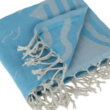 Load image into Gallery viewer, Clean Ocean Turkish Peshtemal Pure Cotton Beach Towel 38&quot;x70&quot;
