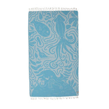 Load image into Gallery viewer, Clean Ocean Turkish Peshtemal Pure Cotton Beach Towel 38&quot;x70&quot;
